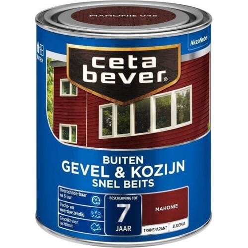 Cetabever Gevel en Kozijn Snel Beits Transparant Zijdemat - Mahonie