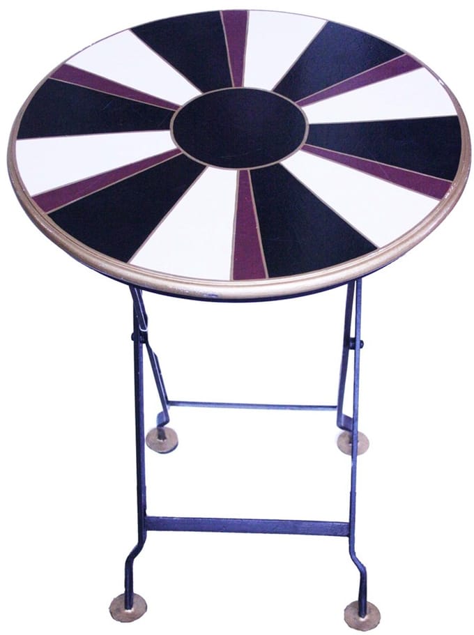Klaptafel rond Bijzettafel zwart wit bordeaux Ø45xH61,5cm