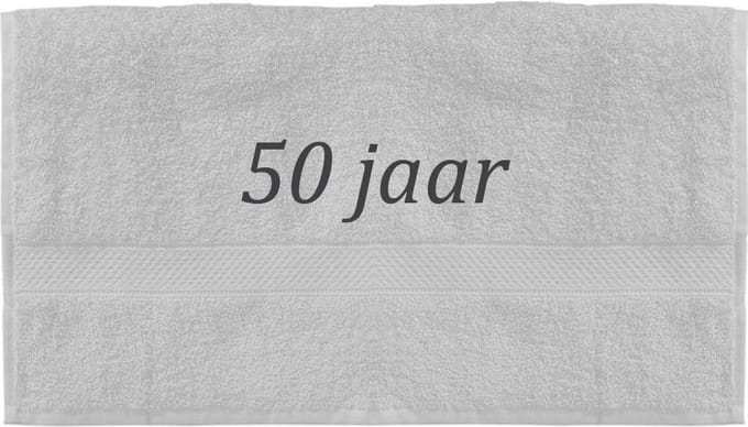 Handdoek - 50 jaar - 100x50cm - Wit