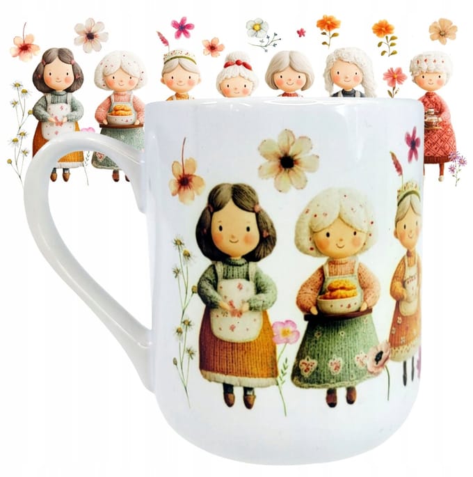 Keramische Mok voor Oma - 330ml - Bloemen Design