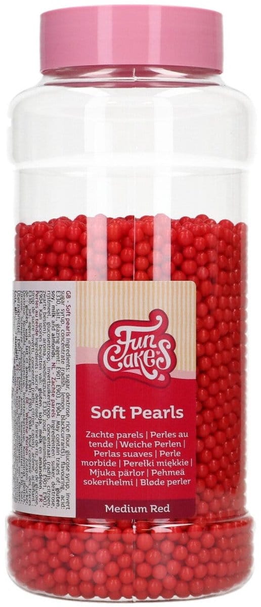 FunCakes Soft Pearls - Klein - Red - 500g