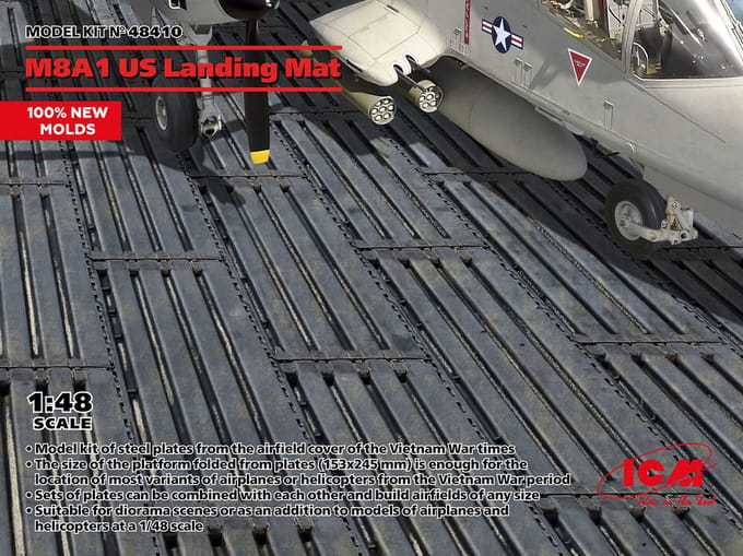 ICM Modelbouwpakket Militaire voertuigen - 48410 M8A1 US Landing Mat - 153x245mm Plastic - 1:48 - Modelbouw