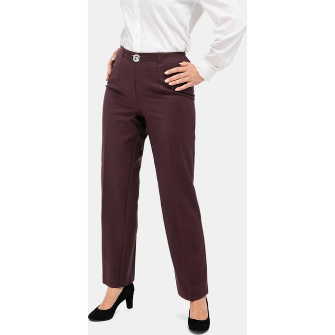 Broek van scheerwol - bordeaux / gemêl. - Gr. 54 van Goldner Fashion