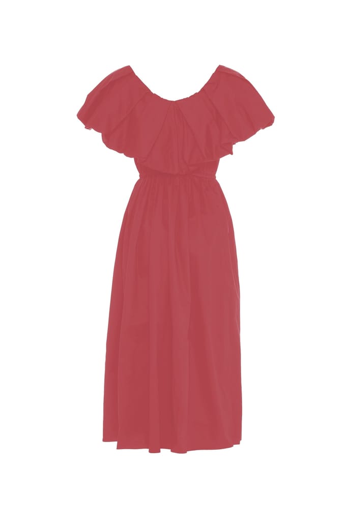 Devotion Twins Deos Long Dress Poplin Rosewine Größe: L | Maxikleider Outlet | Damen | Rosa