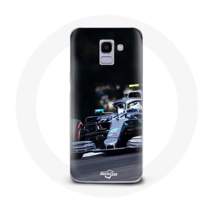 Coque pour Samsung Galaxy A8 2018 Formule 1 Valtteri Bottas Pilote automobile F1 Noir