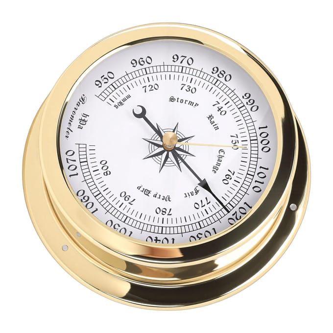4,7 Inch Messing Barometer voor Boten Nauwkeurige Drukmeting voor Jachten Schepen Vaartuigen beige