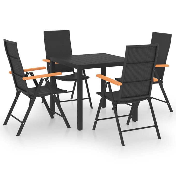 vidaXL - 5-delige - Tuinset - zwart - en - bruin