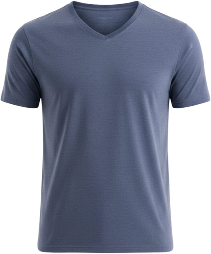 OMBRE T-shirt - Regular Fit - Katoen - Korte Mouw Blauw Gemêleerd S