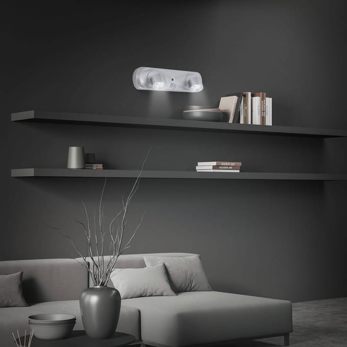 Briloner LED wandlamp Terya, batterij, 6.500K, 2-lamps