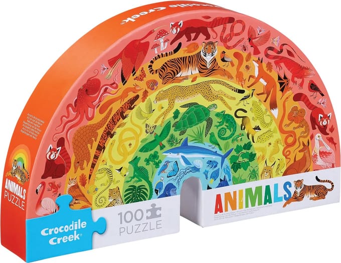 Crocodile Creek Puzzel Rainbow Animals - 100 stukjes