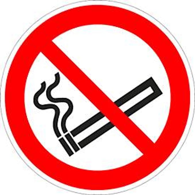 Sticker Roken verboden, Ø 100 mm, 5 stuks