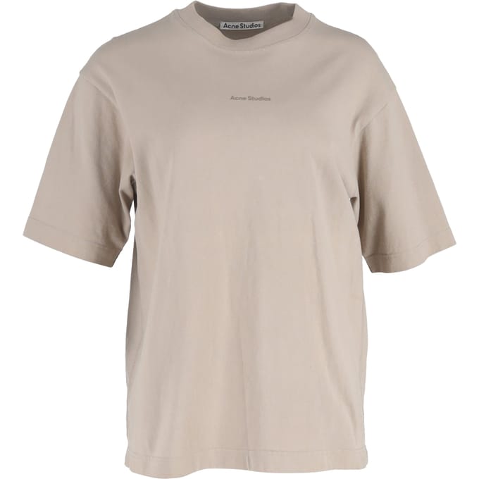 Acne Studios logo T-shirt in beige katoen