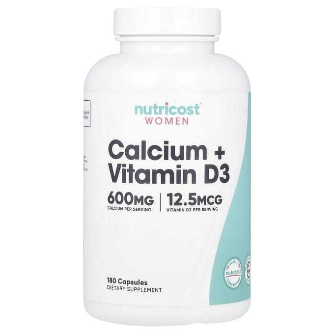 Nutricost, women, calcium + vitamin D3, 180 capsules