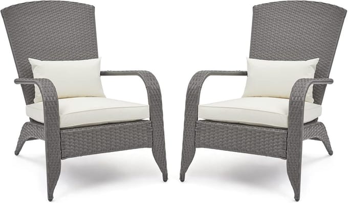 Tuinstoelen Set - Fauteuils Buiten - Ontspannen Zitten - Weerbestendig Rotan - 65x77x88cm - Grijs