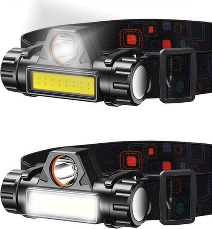 LED Hoofdlamp | USB Oplaadbaar | Waterdicht | 2 lichtstanden | Kantelbaar | Noodlamp
