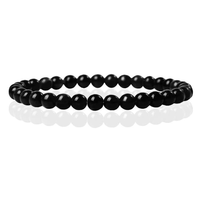 6mm Memphis Natuursteen Armband - Black Agate