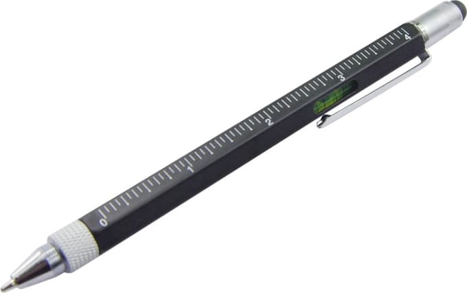 Mobigear Multifunctionele Capacitieve Stylus Pen Multitool - Zwart