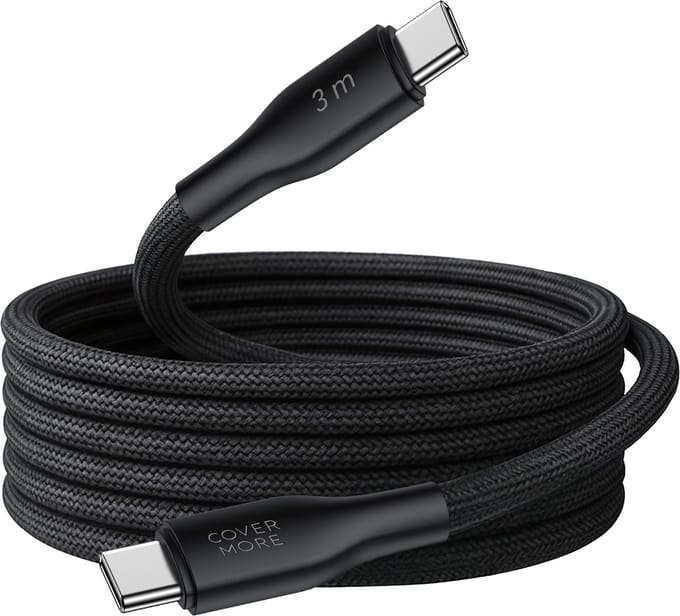 3m usb C kabel - Snellader - Usb C naar usb C - Kabeltje voor carplay in auto - Quick charge en fast charging - 3 meter - Lang - Zwart