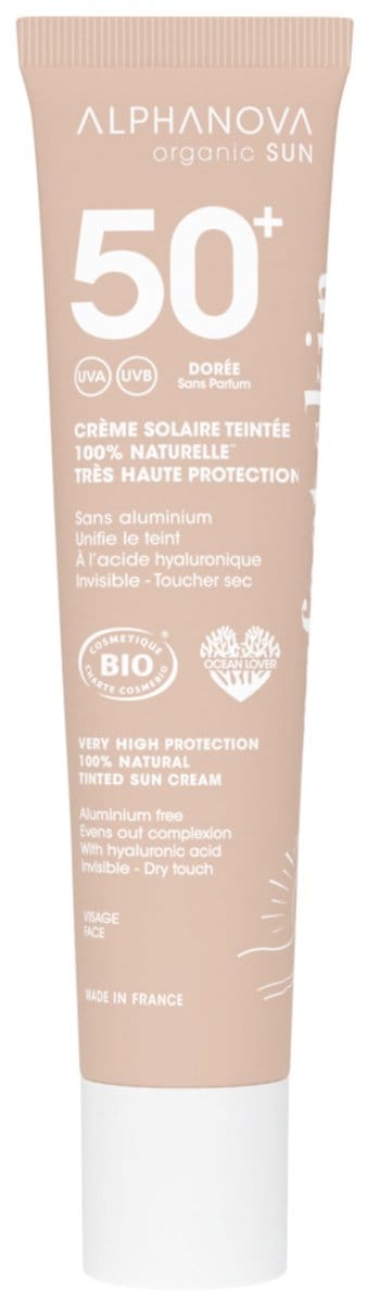 Alphanova Sun Gekleurde Zonnebrandcrème Goud SPF50+ Bio 40 g