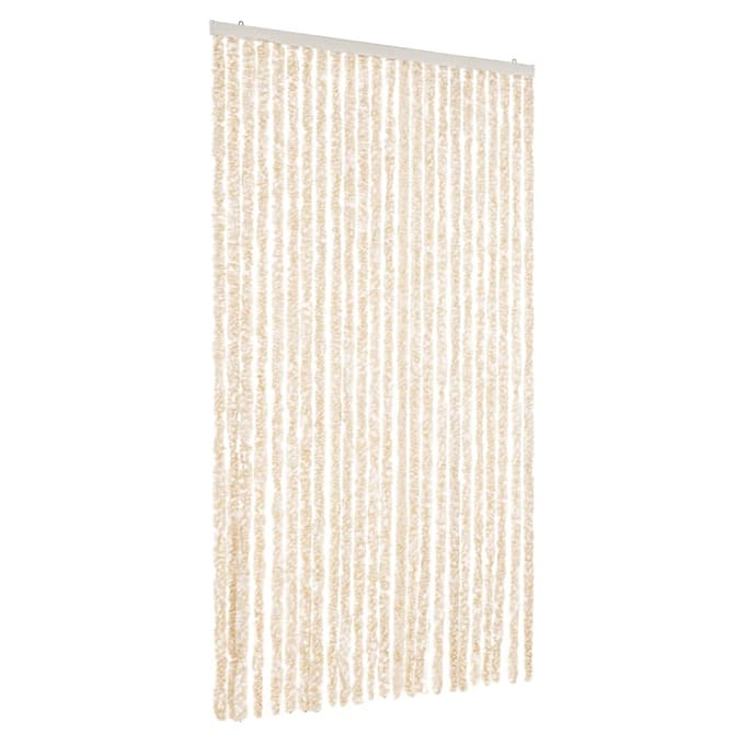 vidaXL - Vliegengordijn - 100x200 - cm - chenille - beige - en - wit
