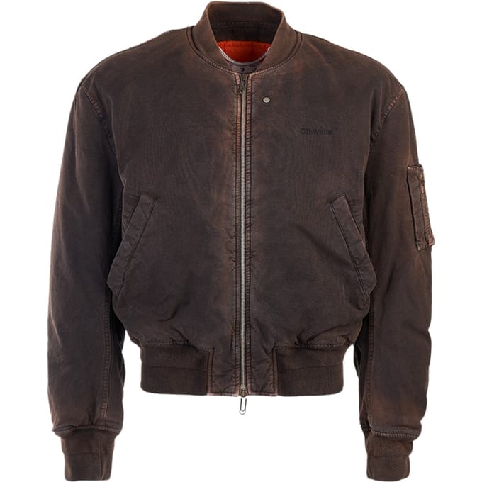 Gebroken wit Diag Tab Vintage zwart bomberjack