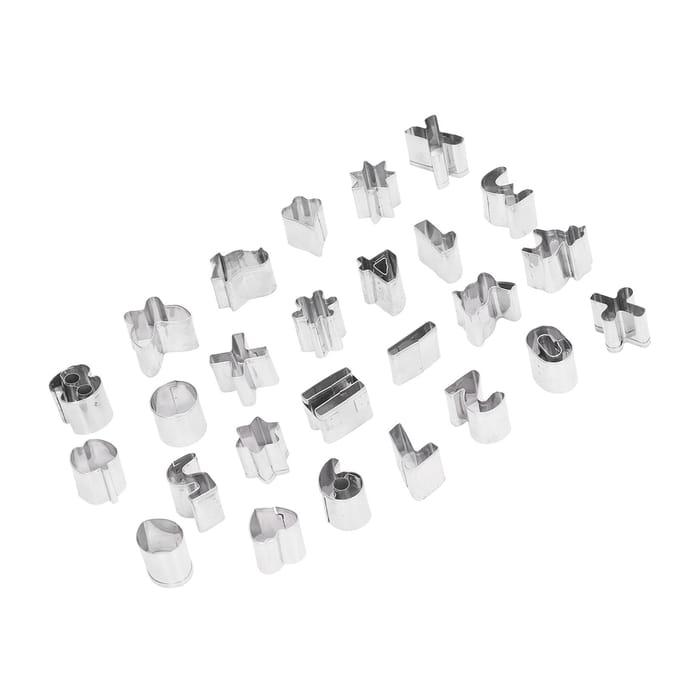 26 Stuks Kleine Bakvorm RVS Chocolade Snacks Cake Brood Biscuit Nummer Patroon Vorm white