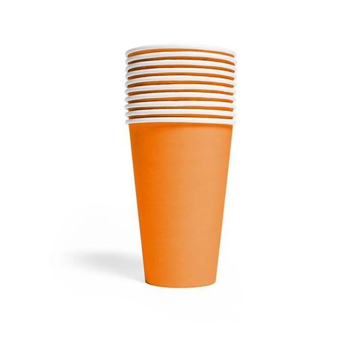 10 Papieren Bekers 350 ML Oranje