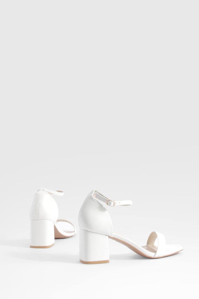 boohoo Dames Lage Block Nagenoeg Onzichtbare Hakken | Wit | Maat: 36