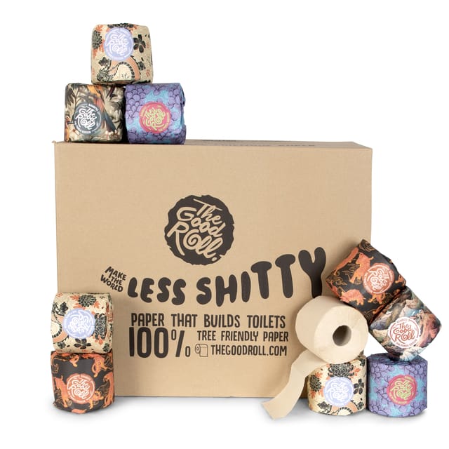 Toiletpapier The Good Roll The Panda Edition bamboe 2-laags 24x300 vel naturel