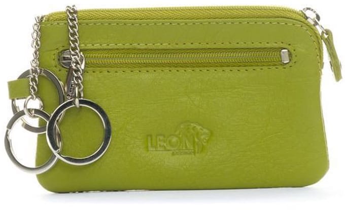 LeonDesign - Groene Sleuteletui - 100% leer - Compact design - Handgemaakte sleuteletui met rits