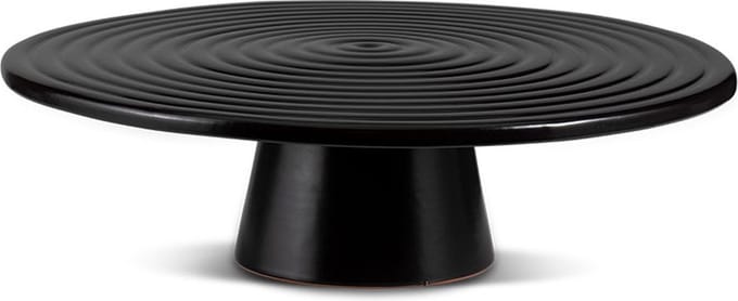 Dutchdeluxes - Keramiek - Taartplateau - Groot - 32 cm diameter - Zwart