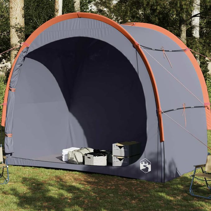 vidaXL - Opbergtent - waterdicht - grijs - en - oranje