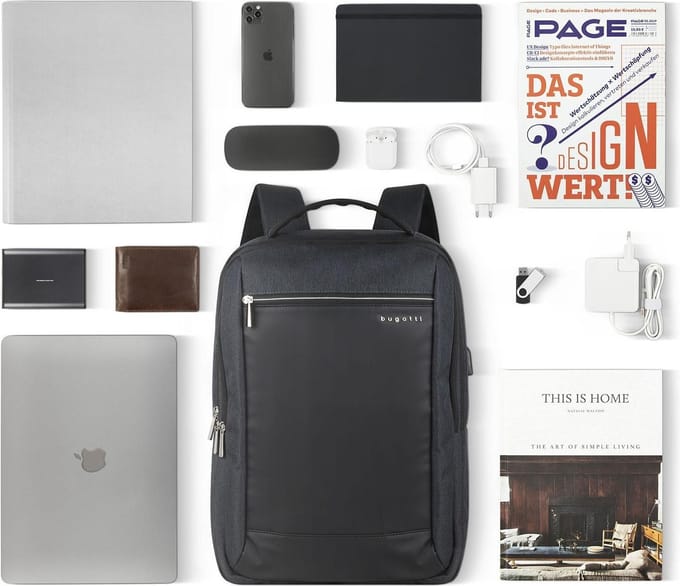 bugatti Rugzak met laptopvak Sera Backpack Black Zwart