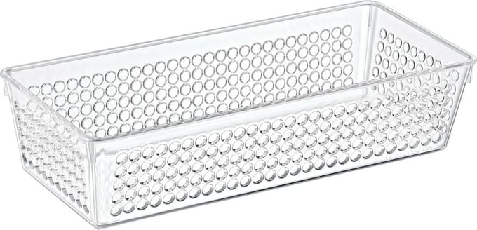 Storage Solutions Organizer/opbergmandje - kunststof - transparant - 1.9L - 26 x 11 x 6 cm