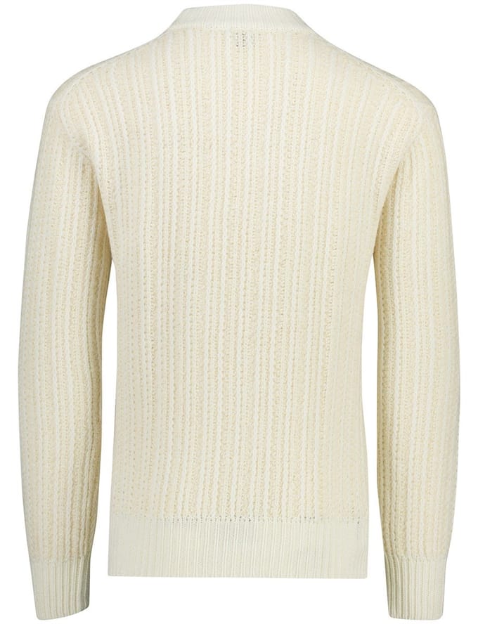Boss Orange Trui Creme gebreid wol effen
