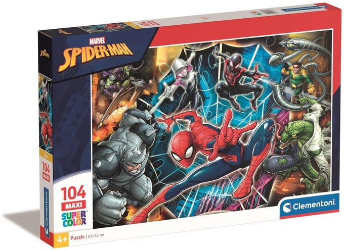 Clementoni - Puzzel - 104 Stukjes - Spider-Man - Maxi Puzzel - Vanaf 4 Jaar