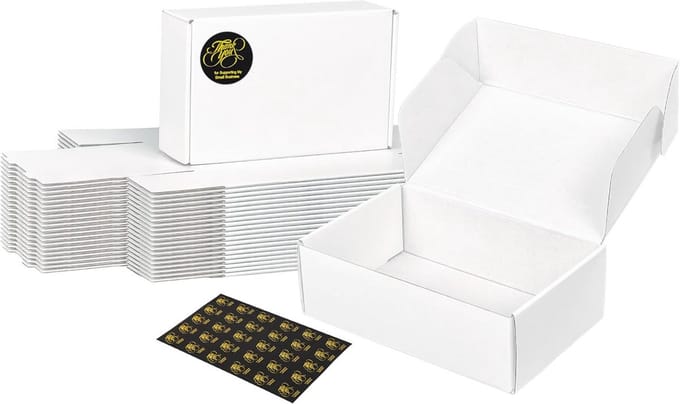 30x Set Witte Verzenddozen Golfkarton 6x4x2 - Kleine Pakketdozen voor Verzending