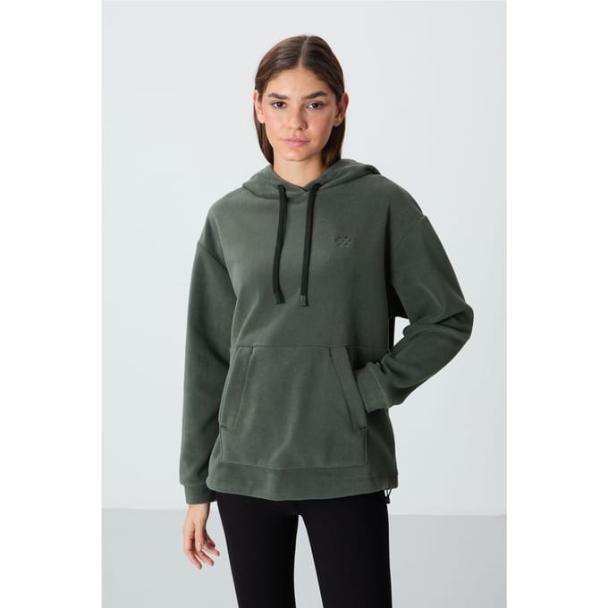 Overmaatse Pluche Hoodie Met Borduursel