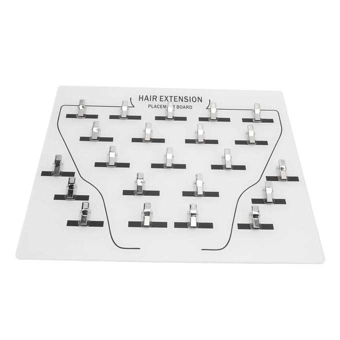 Pruik Extension Houder Bord Acryl 22 Roestvrijstalen Clips Haarverlenging Display Bord wit