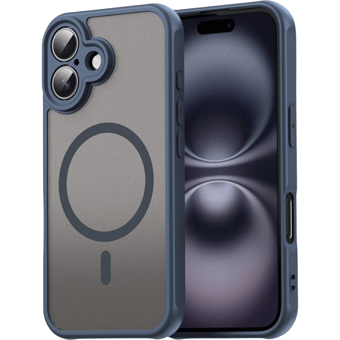 Mocaa Apple iPhone 16 Slim Anti-Shock MagSafe Hoesje Blauw