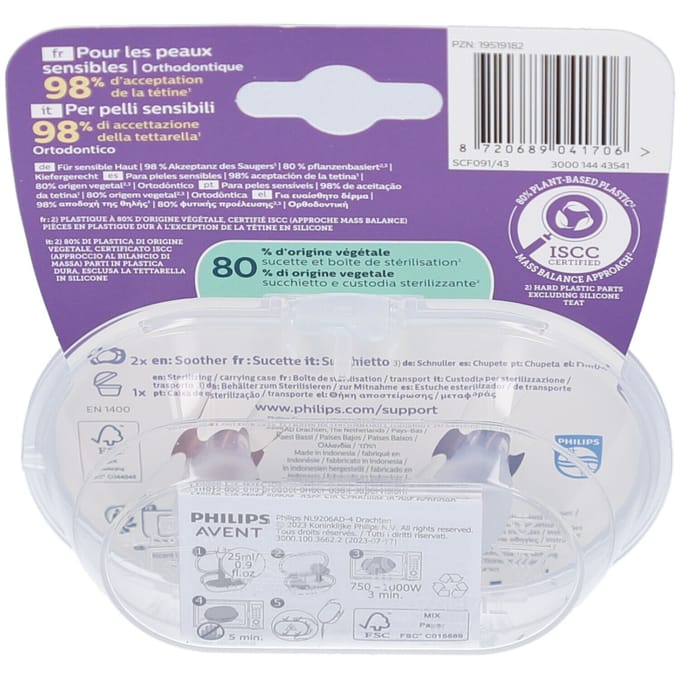Philips Avent Ultra Soft Fopspeen - 6-18 Mnd - 2 Stuks - Plant-based