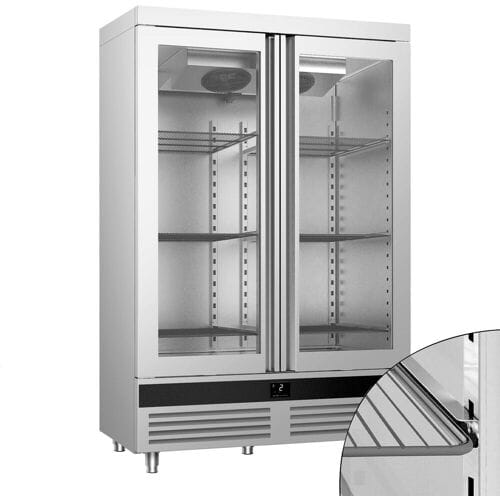 GGM Gastro Kühlschrank Edelstahl PREMIUM - 1200 Liter - mit 2 Glastüren