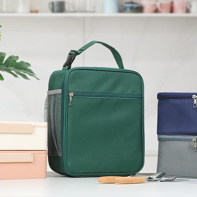 Geïsoleerde lunchtas voor mannen en vrouwen Herbruikbare lunchbox Draagbare koeltas Waterdicht Grote capaciteit zwart