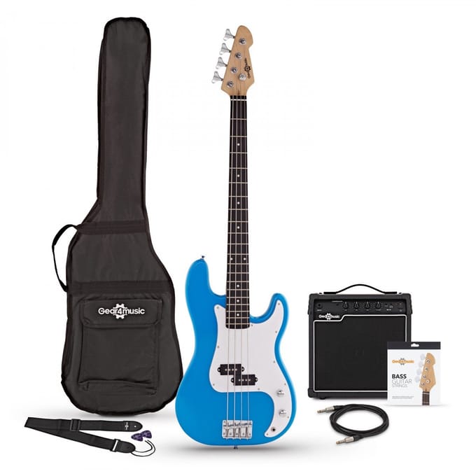 LA Basgitaar + 15 W Versterkerpakket, Blauw
