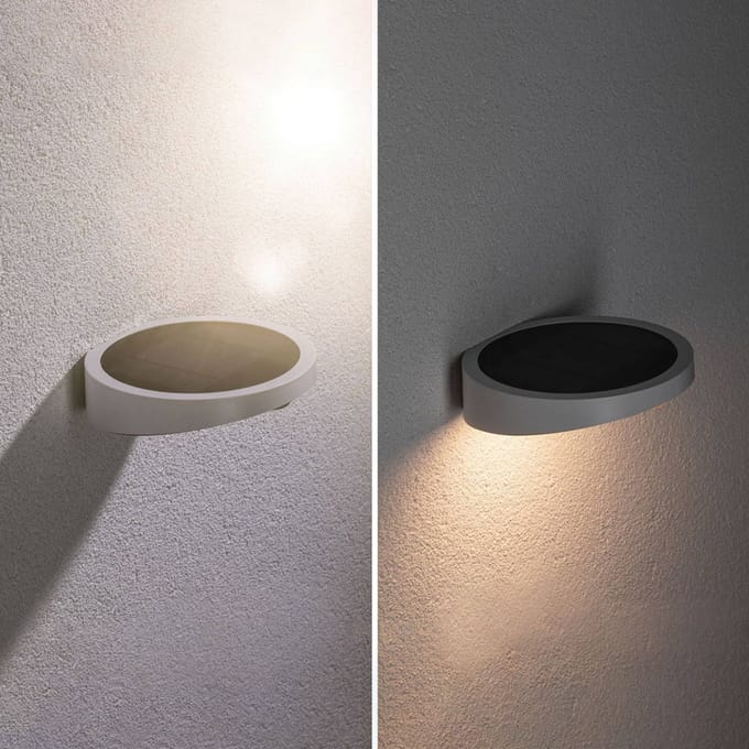Paulmann 94247 Ryse Wandlamp op zonne-energie met bewegingsmelder Energielabel: A (A - G) 1.2 W Warmwit Wit