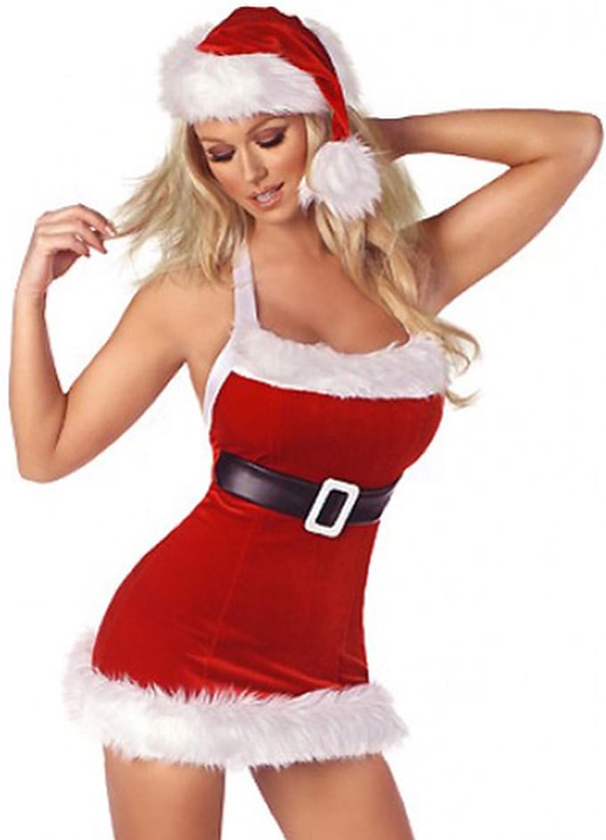 Tibri 111 - Halter kerstjurkje kort - rood - maat M/L