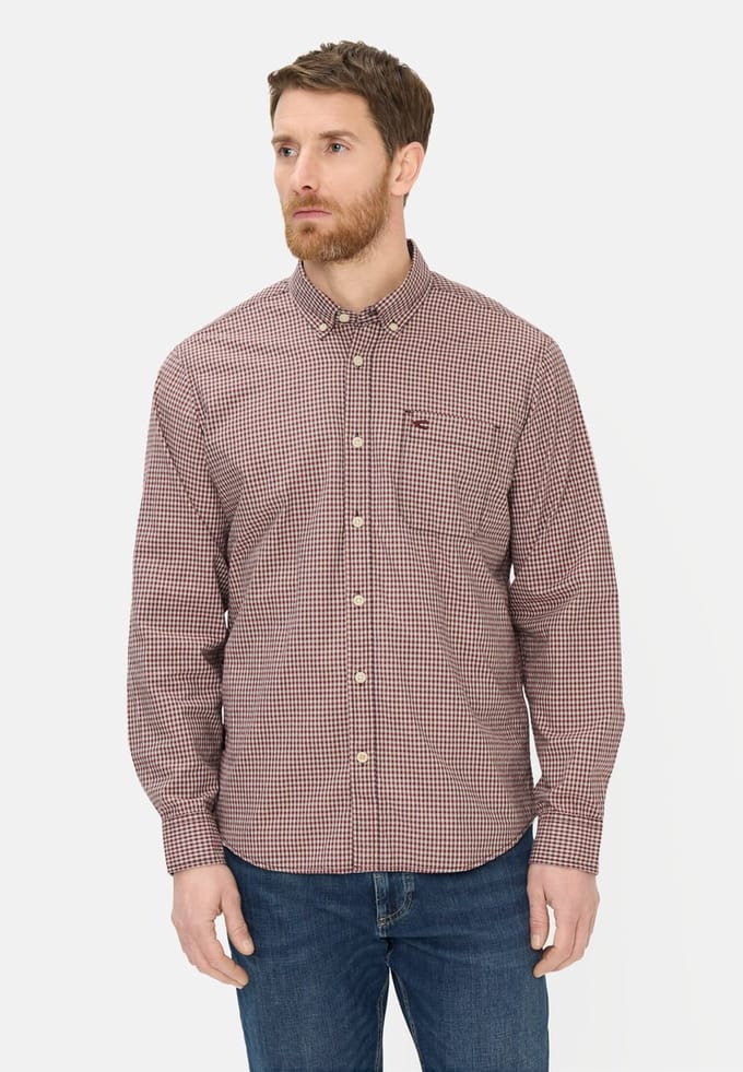camel active Overhemd met lange mouwen met borstzak - Maat - B: Roodmenswear-S