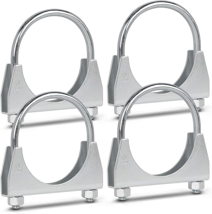 Allecto Plus - 4 pack uitlaatklemmen 76 mm beugelklemmen M8 U bout