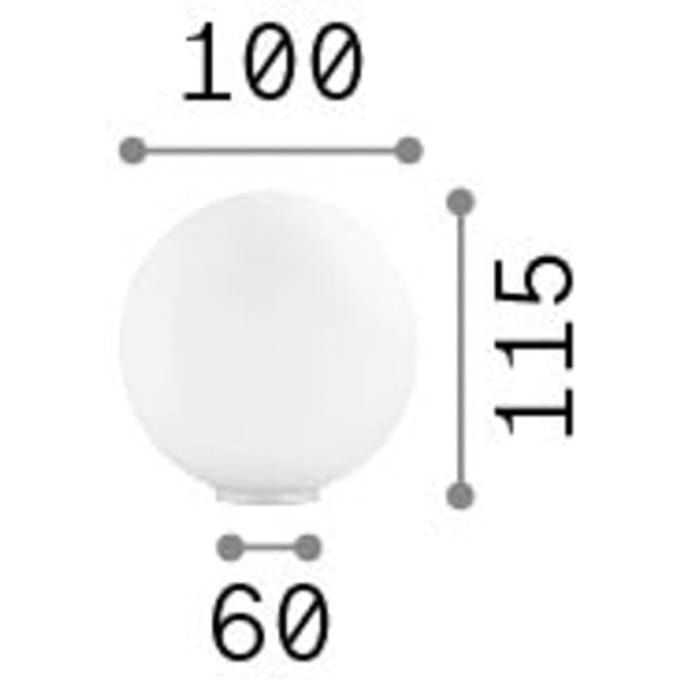 Ideal Lux Mapa tafellamp, Ø 10 cm, opaalglas, wit, bol