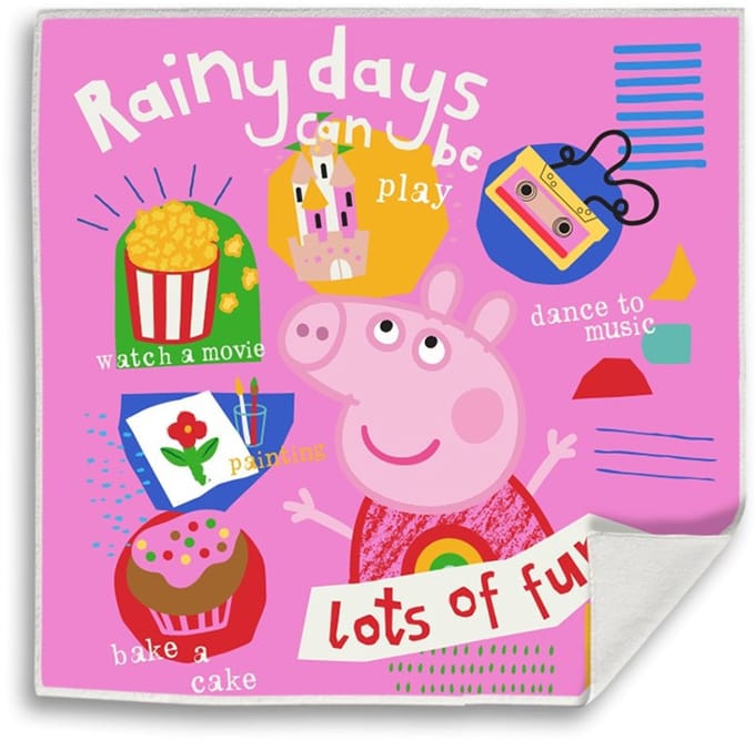 Peppa Pig Rainy Fun Magische Handdoek Gezichtshanddoek, Handdoek 30x30cm